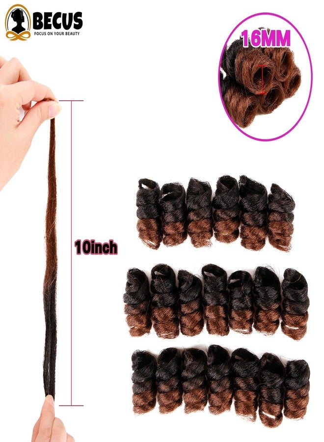 BECUS Crochet Hair for Black Women 3 Packs 10 Inch Jamaican Curly Crochet Braids Tapered Cut Black and Blonde Short Curly Hair Extension Jumpy Wand Extensions(3*Packs 10'' #1B/30 16MM) - Image 5